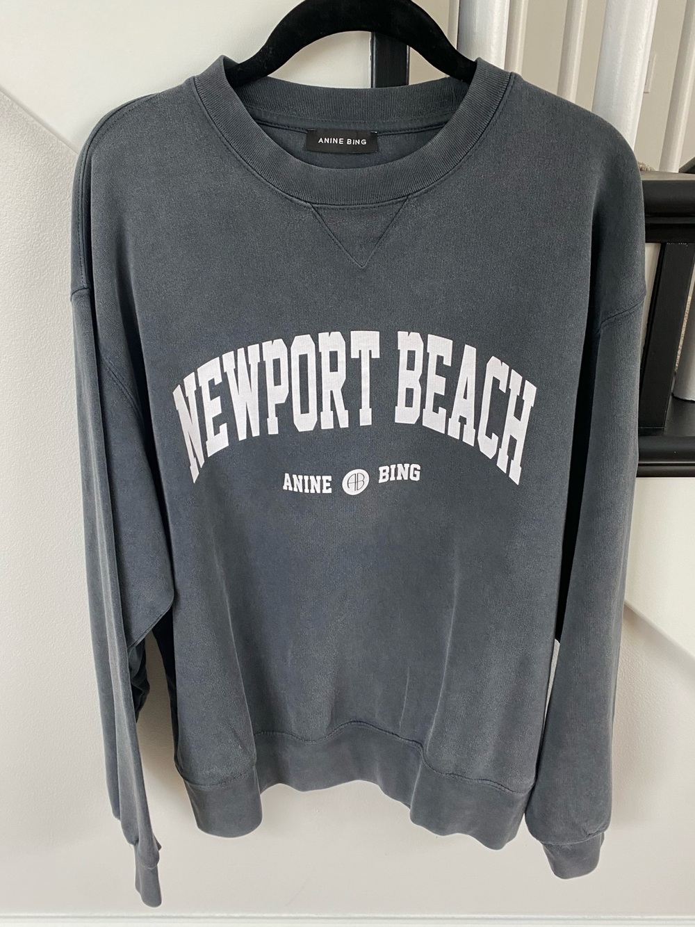 Anine Bing Ramona Crew Sweatshirt Newport Beach Location NWOT